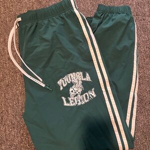 Young LA Pants Mens XL Striped Track Joggers Legion Green 2107 Athletic Cuffed